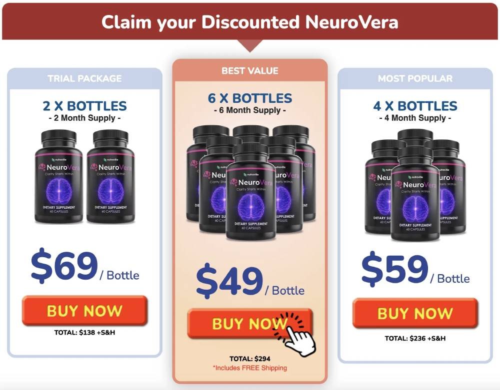 NeuroVera special offer $49 per bottle limited time discount